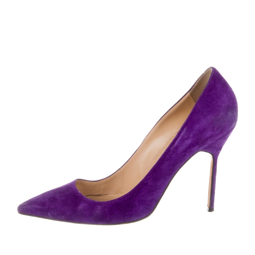 Manolo Blahnik Purple Suede BB 105mm Pump size 38
